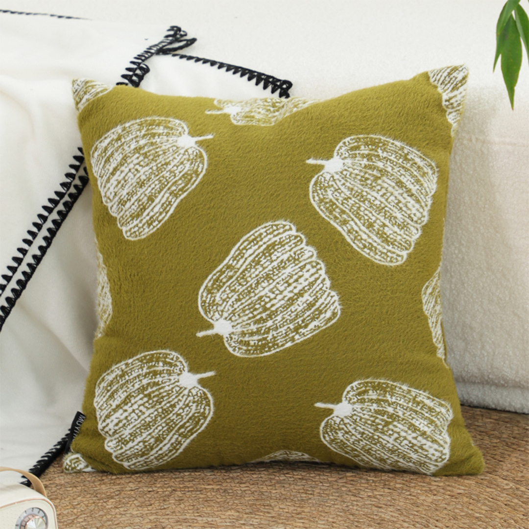 SOGA 2X 50cm Throw Pillow Green Autumn Harvest Pumpkin Print Home Decor, Furniture, Living Room Furniture, Occasional Chairs, , ,  - NZ DEPOT 2