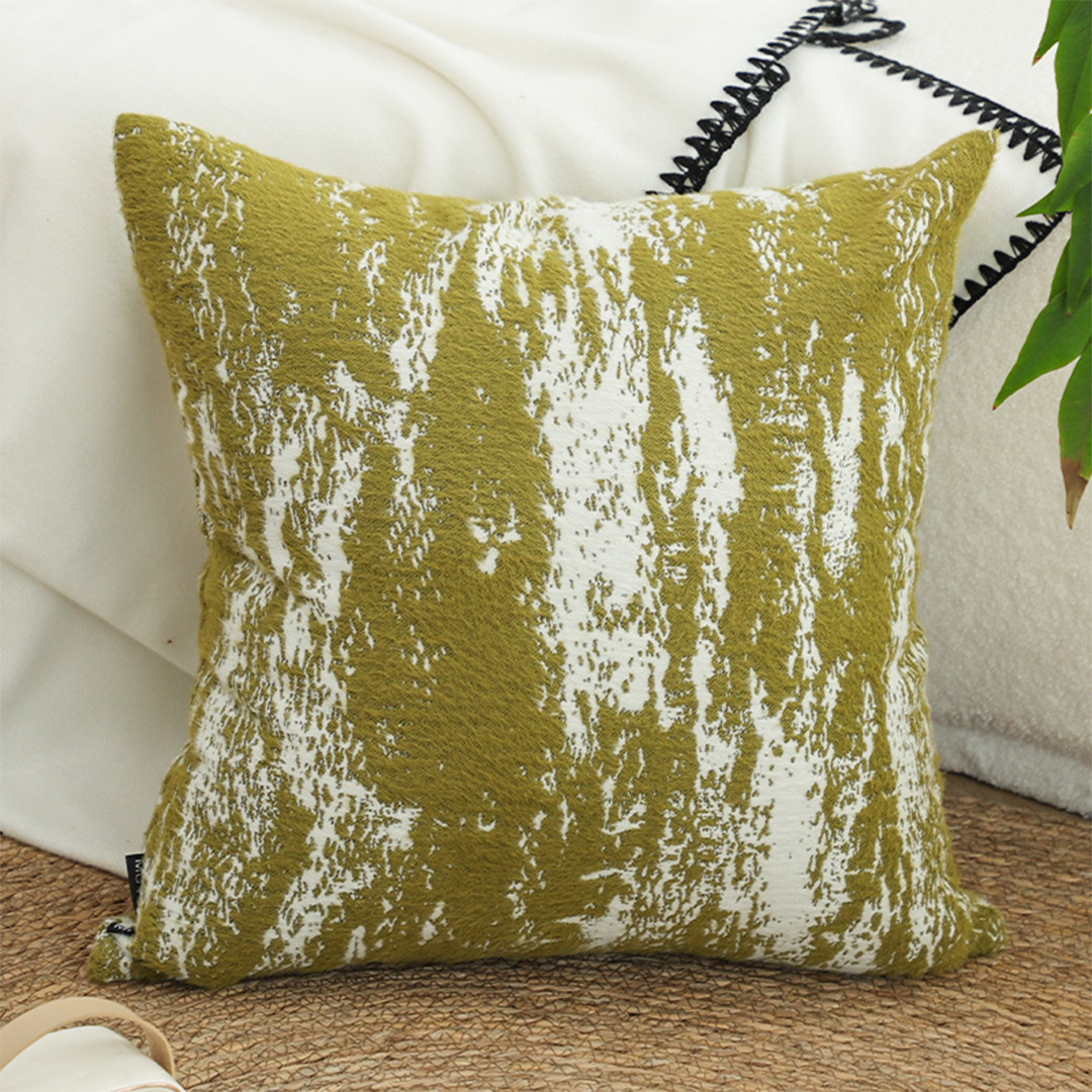 SOGA 2X 50cm Throw Pillow White and Olive Green Plush Polyester Fiber and Cotton for Home Decor, Furniture, Living Room Furniture, Occasional Chairs, , ,  - NZ DEPOT 2