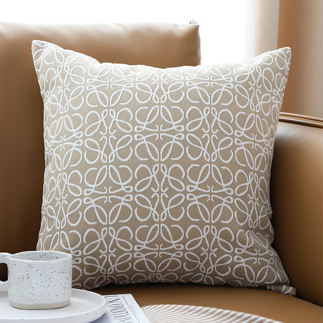 SOGA 2X 50cmThrow Pillow White and Beige Geometric Pattern Accent for Home Decor, Furniture, Living Room Furniture, Occasional Chairs, , ,  - NZ DEPOT 2