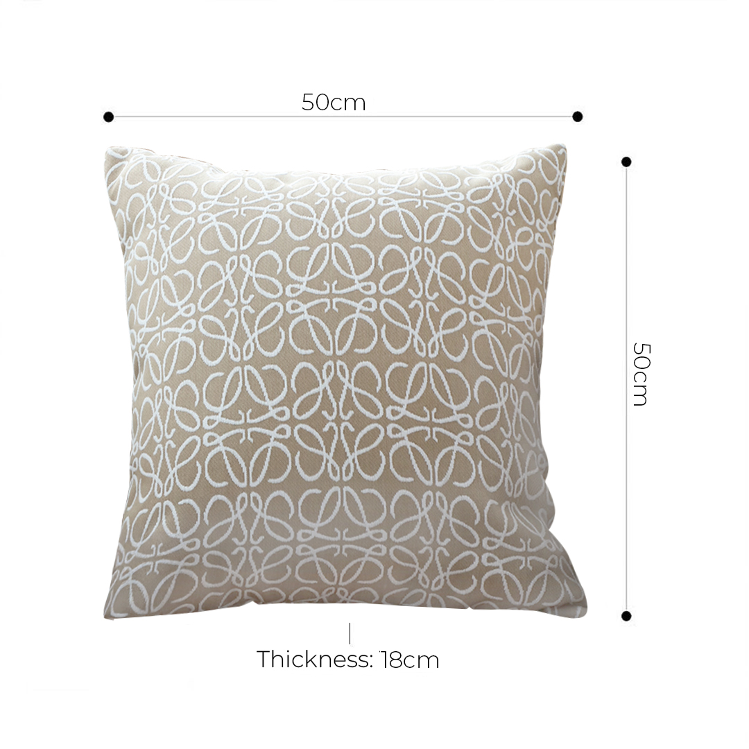 SOGA 2X 50cmThrow Pillow White and Beige Geometric Pattern Accent for Home Decor, Furniture, Living Room Furniture, Occasional Chairs, , ,  - NZ DEPOT 5